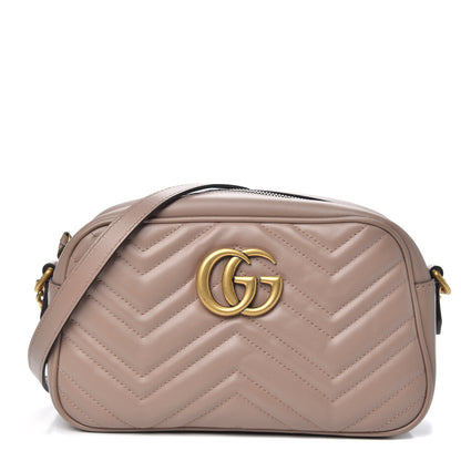 Gucci Calfskin Matelasse Small GG Marmont Chain Shoulder Bag Porcelain Rose 1 of 11