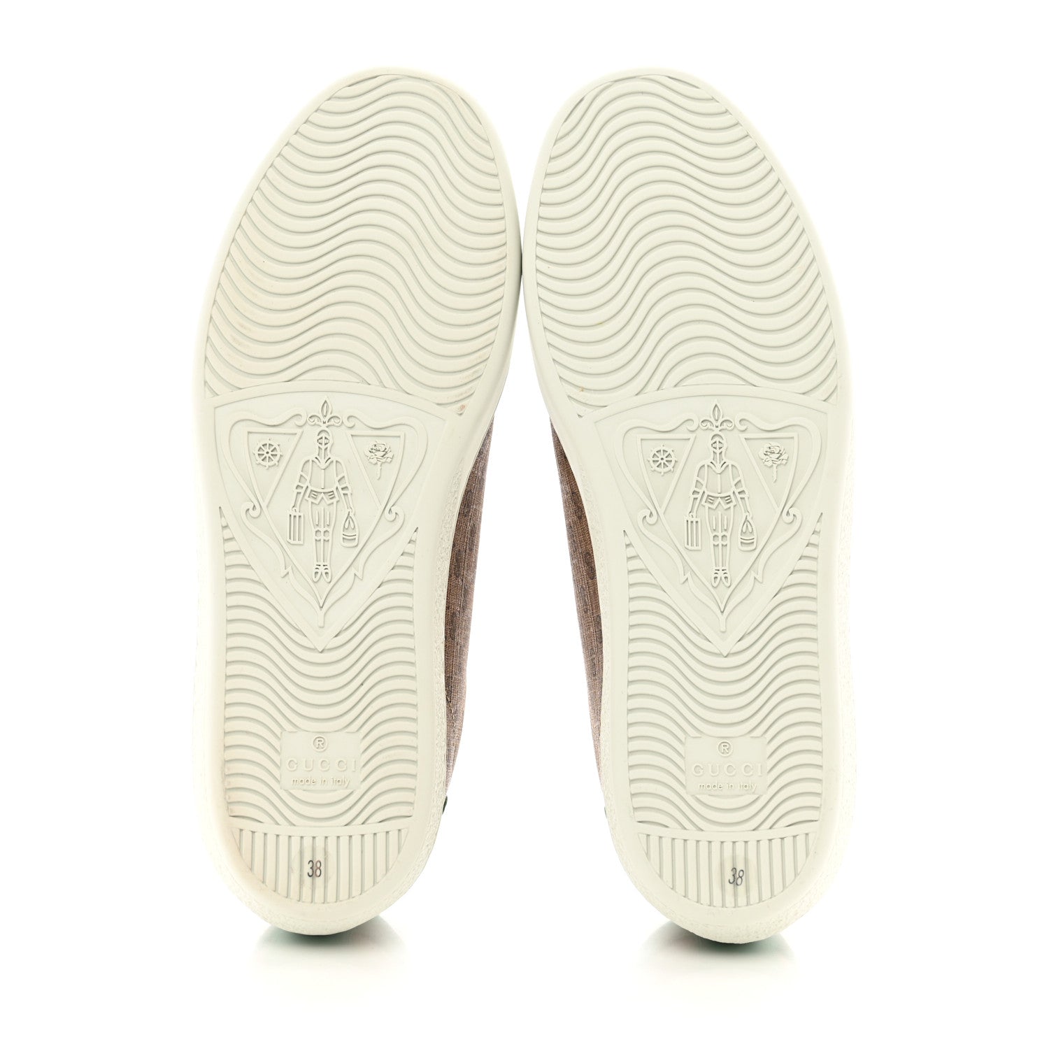 Gucci X DISNEY Mini Vintage GG Supreme Monogram Mickey Mouse Womens Ace Sneakers 38 Beige Vintage Sun Oil 5 of 9