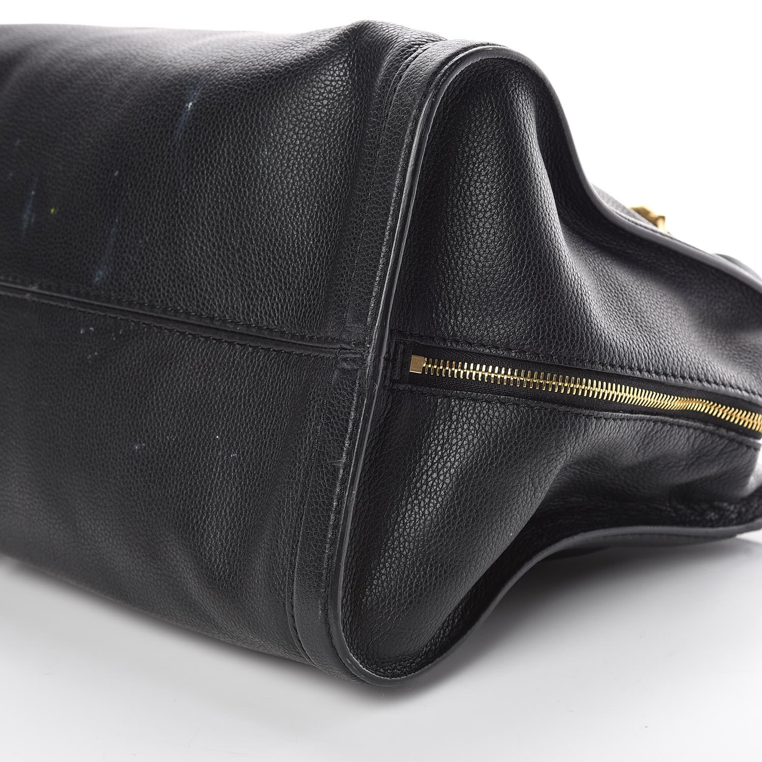 Alexander McQueen Pebbled Calfskin Large Skull Padlock Zip Around Tote Black 5 of 20