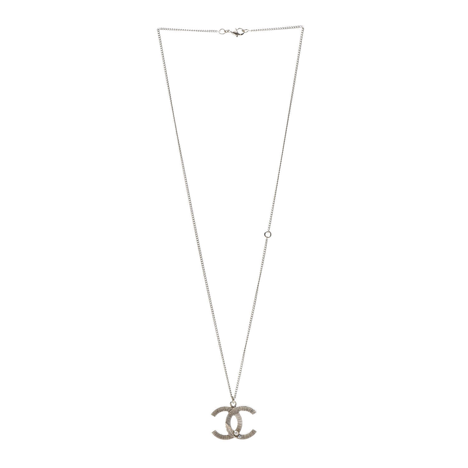 Chanel Pearl Crystal Feather CC Pendant Necklace Gold 3 of 6
