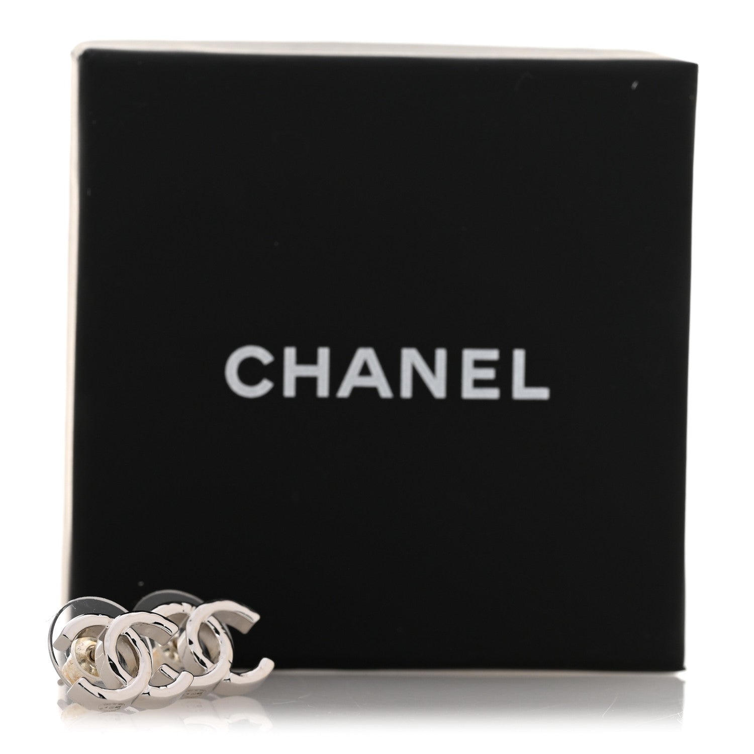Chanel Metal CC Earrings Silver 5 of 5