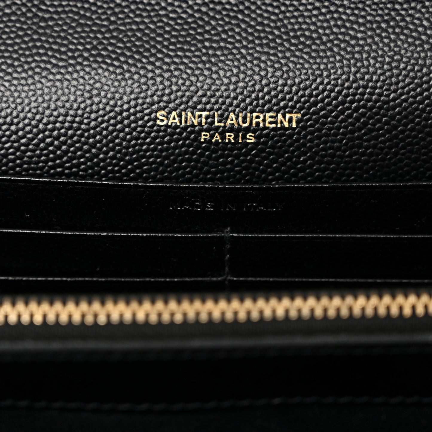 Grain De Poudre Matelasse Chevron Monogram Chain Wallet Black