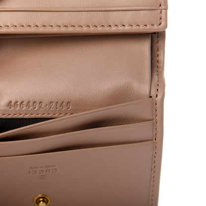 Gucci Calfskin Matelasse GG Marmont Card Case Wallet Porcelain Rose 7 of 8