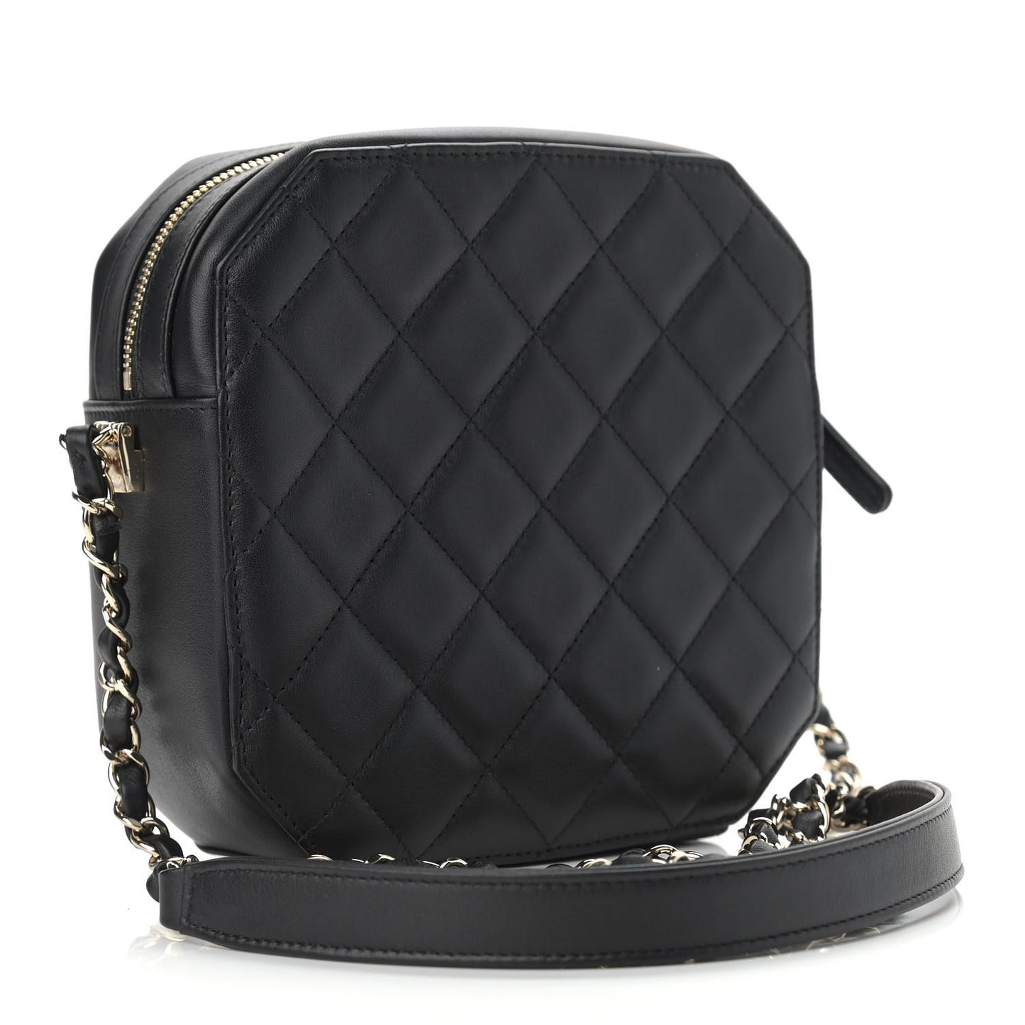 Calfskin CC Clock Camera Case Black