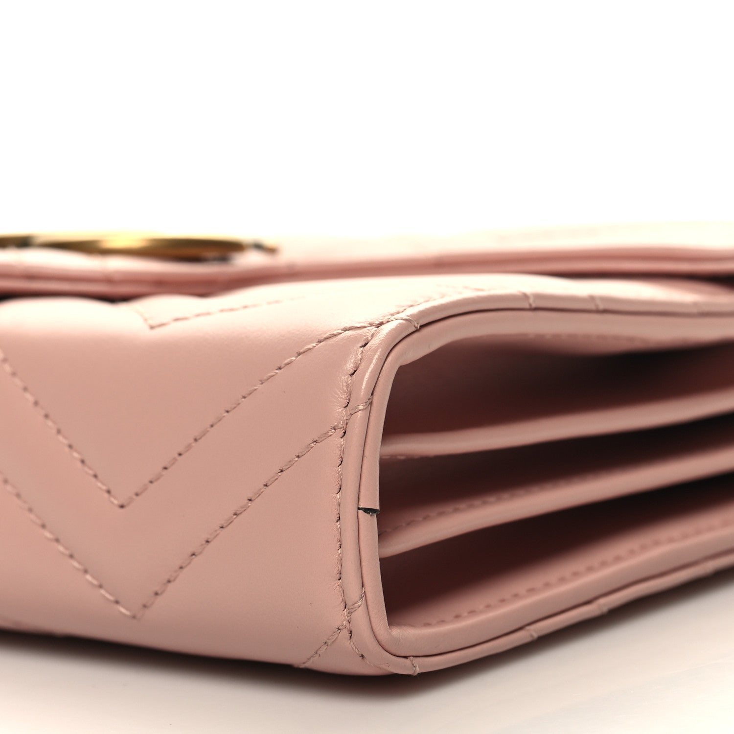 Gucci Calfskin Matelasse GG Marmont Chain Wallet Perfect Pink 12 of 12