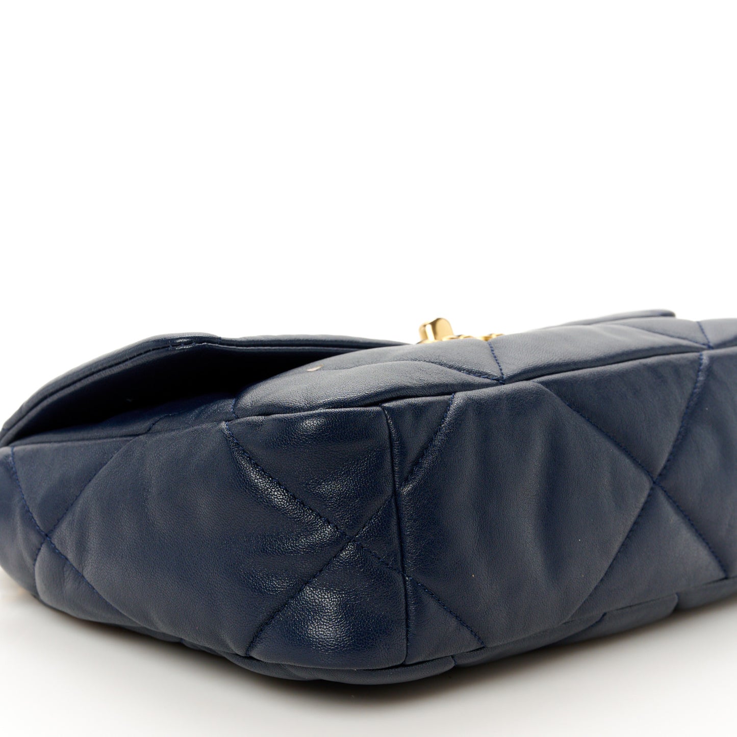 Goatskin Quilted Medium Chanel 19 Flap Navy Blue
