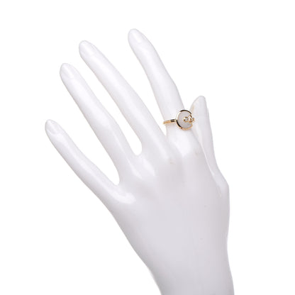 Cartier 18K Yellow Gold Diamond Mother of Pearl Amulette de Ring 50 5.25 2 of 6
