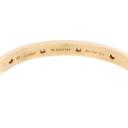Cartier 18K Yellow Gold 10 Diamond LOVE Bracelet 16 5 of 9