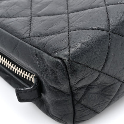 Chanel Aged Calfskin Quilted Cambon Cosmetic Case Argent Clair 9 of 10