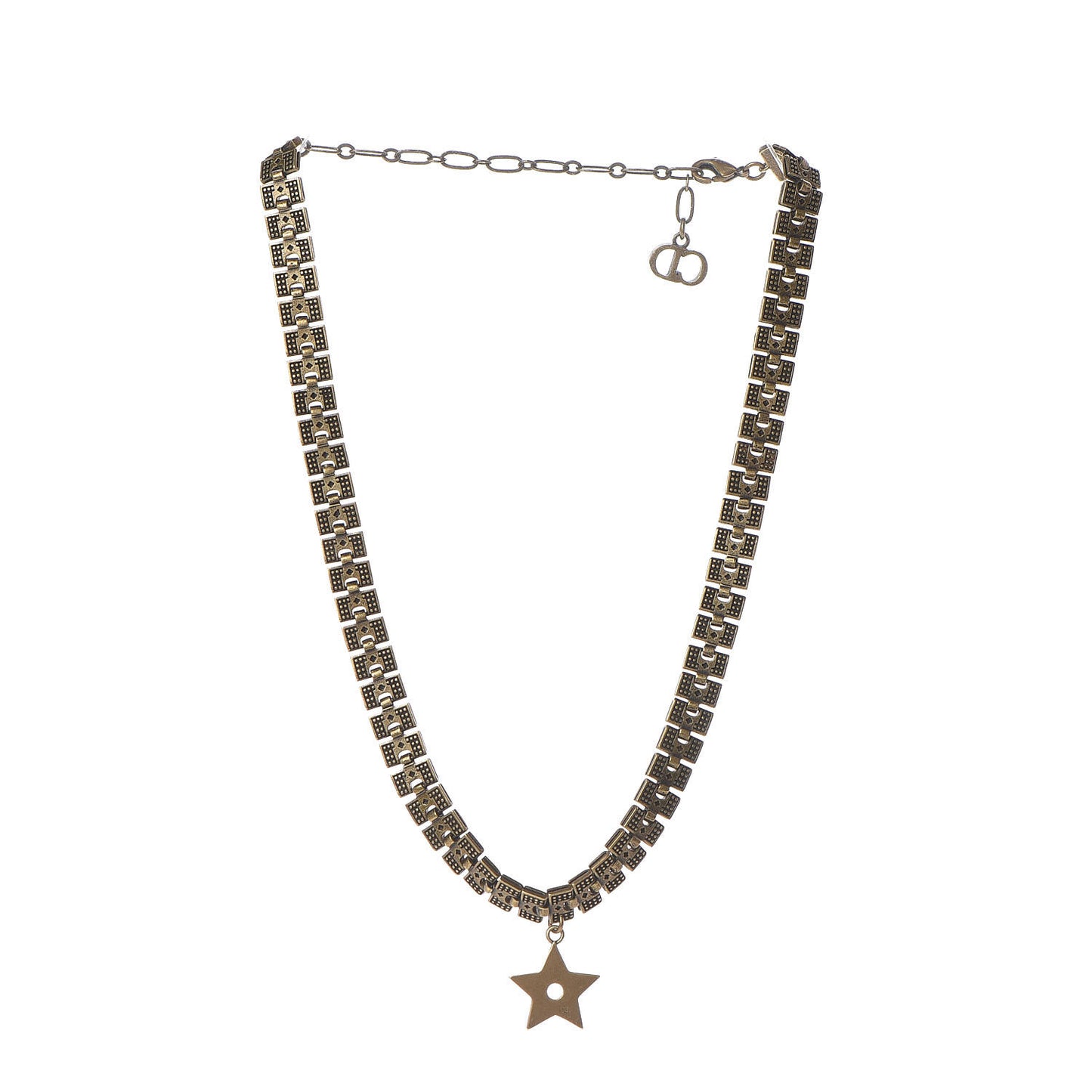 Metal Star Choker Necklace Aged Gold