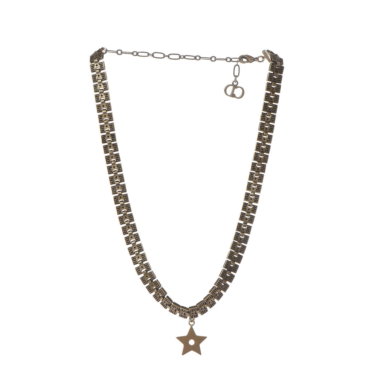 Christian Dior Metal Star Choker Necklace Aged Gold 3 of 6