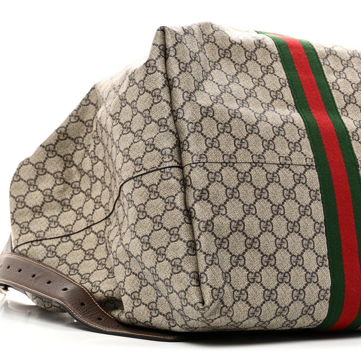 Gucci Tender GG Supreme Monogram Textured Dollar Calfskin Web Medium Jackie 1961 Crossbody Bag Beige Ebony New Acero 10 of 11