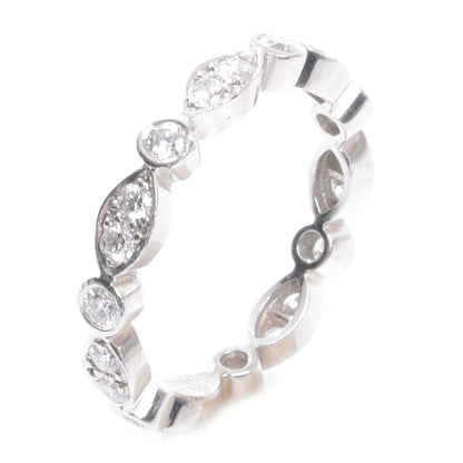 Tiffany Platinum Diamond Swing Ring 7 4 of 5