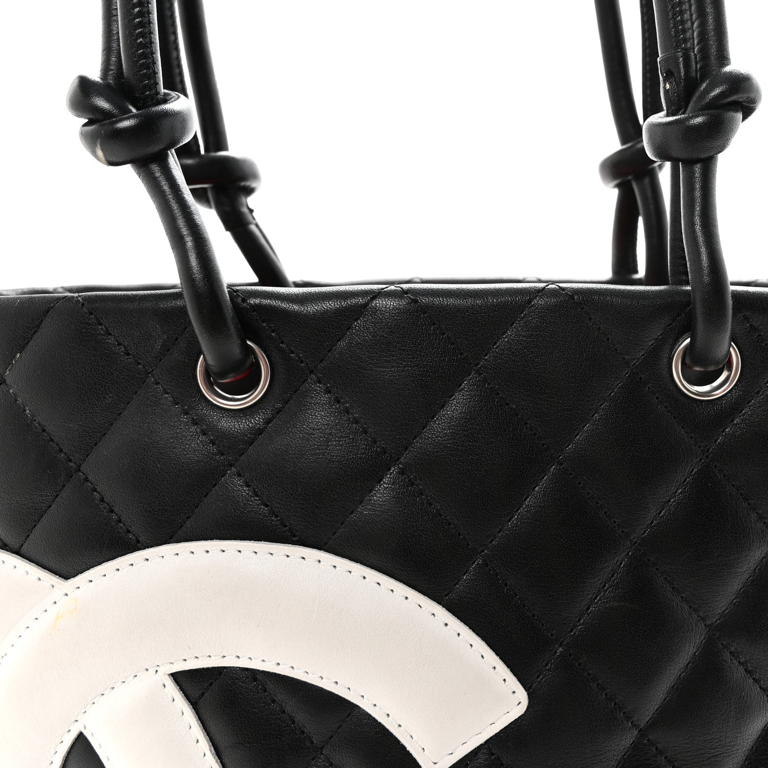 Chanel Calfskin Quilted Medium Cambon Tote Black White 8 of 10