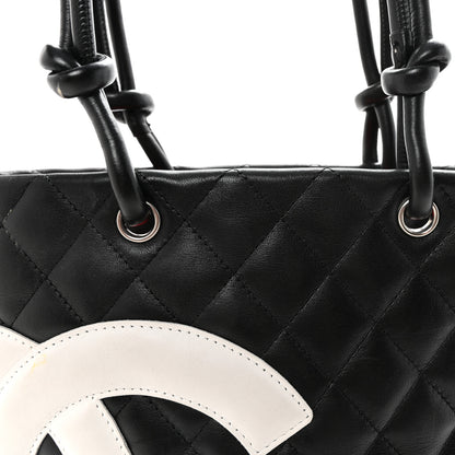 Chanel Calfskin Quilted Medium Cambon Tote Black White 8 of 10