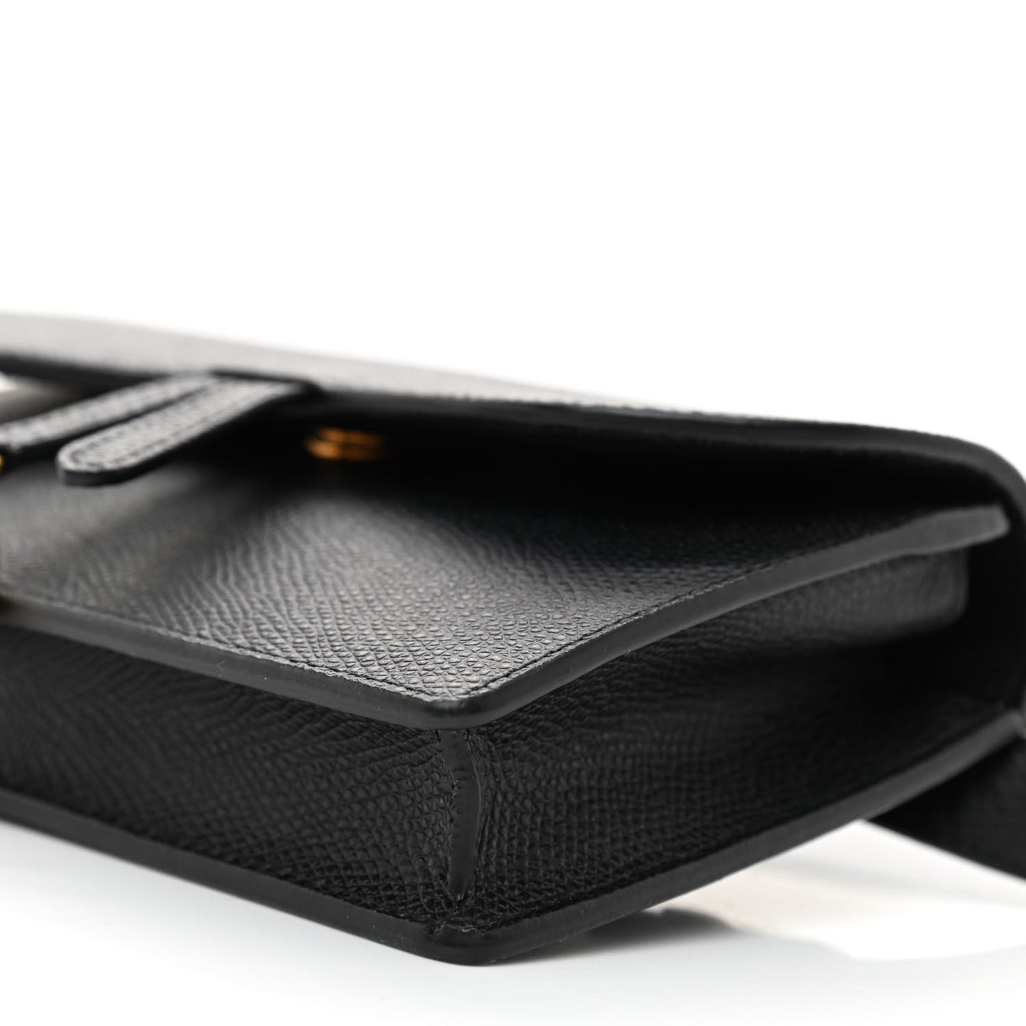 Grained Calfskin Saddle Belt Bag Black