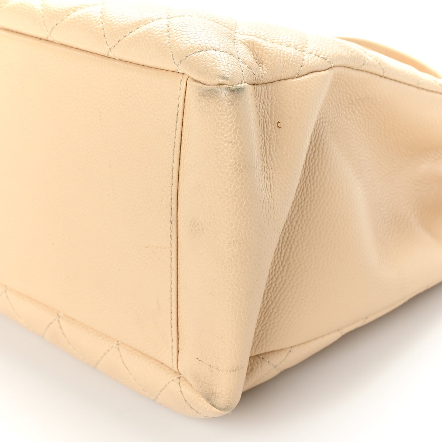 Caviar Quilted Grand Shopping Tote GST Beige Clair
