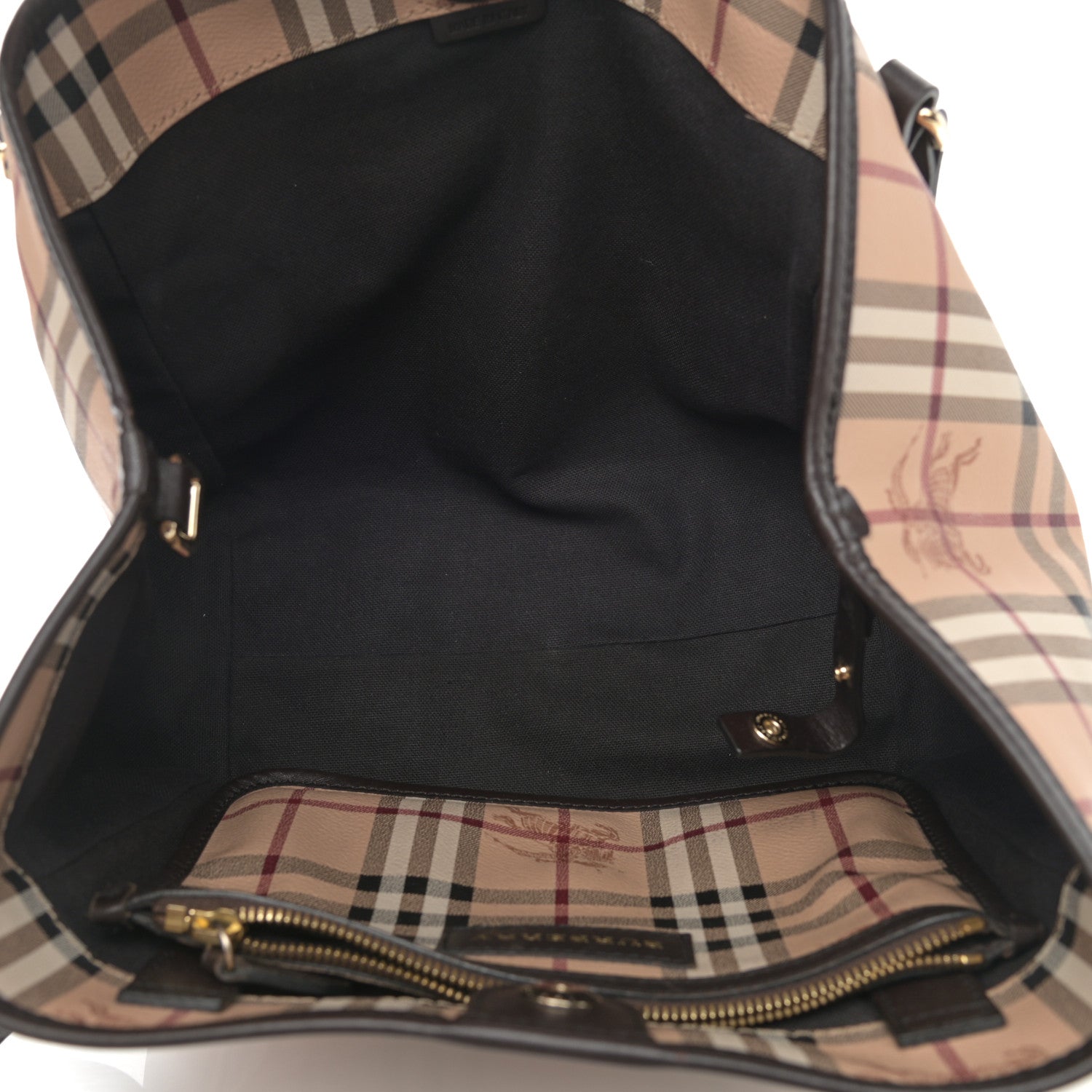 Burberry Haymarket Check Small Canterbury Tote Chocolate 5 of 11