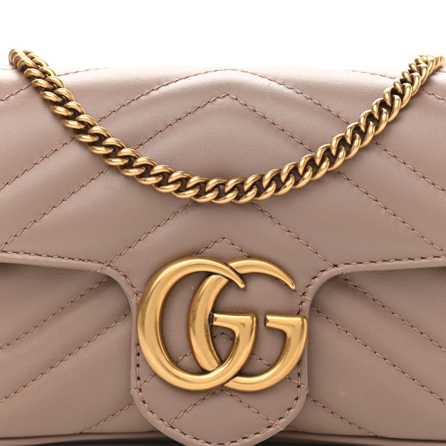 Calfskin Matelasse Super Mini GG Marmont Shoulder Bag Porcelain Rose