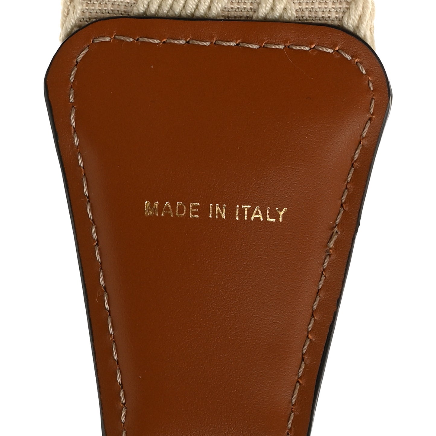 Jacquard Ribbon Vitello King FF Bi-Color Intreccio Adjustable Strap You Beige Tan