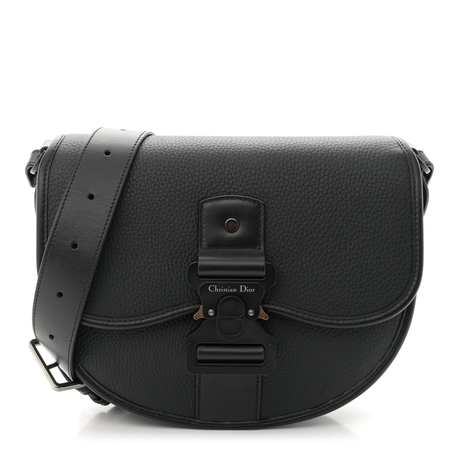 Grained Calfskin Gallop Bag With Strap Black