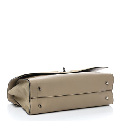 Givenchy Suede Calfskin Lambskin Medium Shark Lock Satchel Taupe 3 of 4