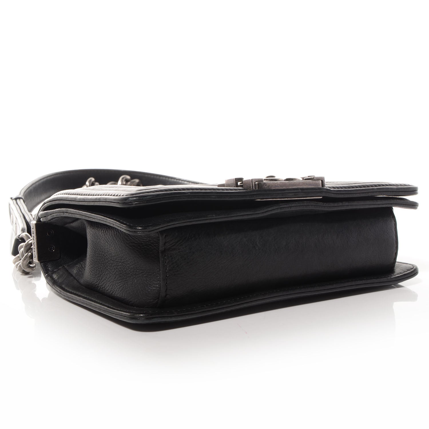 Chanel Calfskin Embossed Crystal Small Boy Flap Black 4 of 8