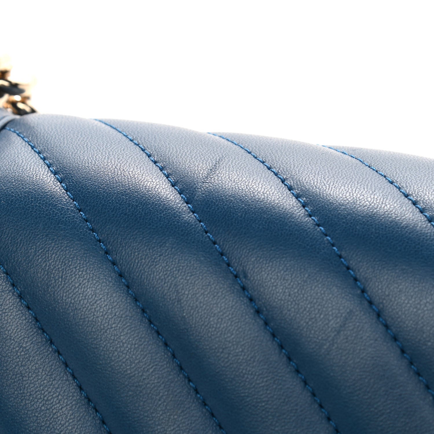 Chanel Calfskin Chevron Quilted New Medium Boy Flap Blue 8 of 13