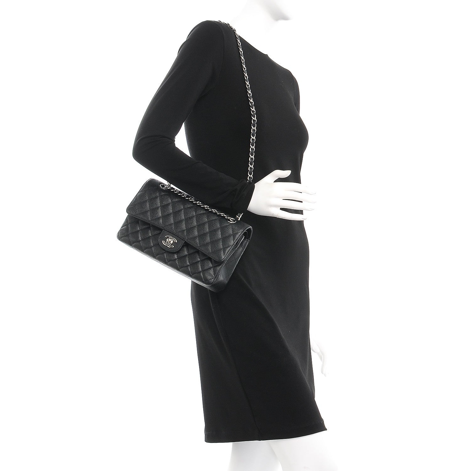 Chanel Caviar Quilted Medium Double Flap Black 3 of 9