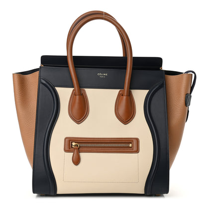Celine Elephant Calfskin Mini Tri-Color Luggage Brown 1 of 9