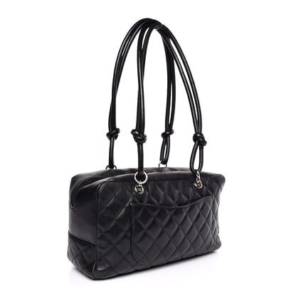 Chanel Calfskin Quilted Large Cambon Bowler Black 3 of 20