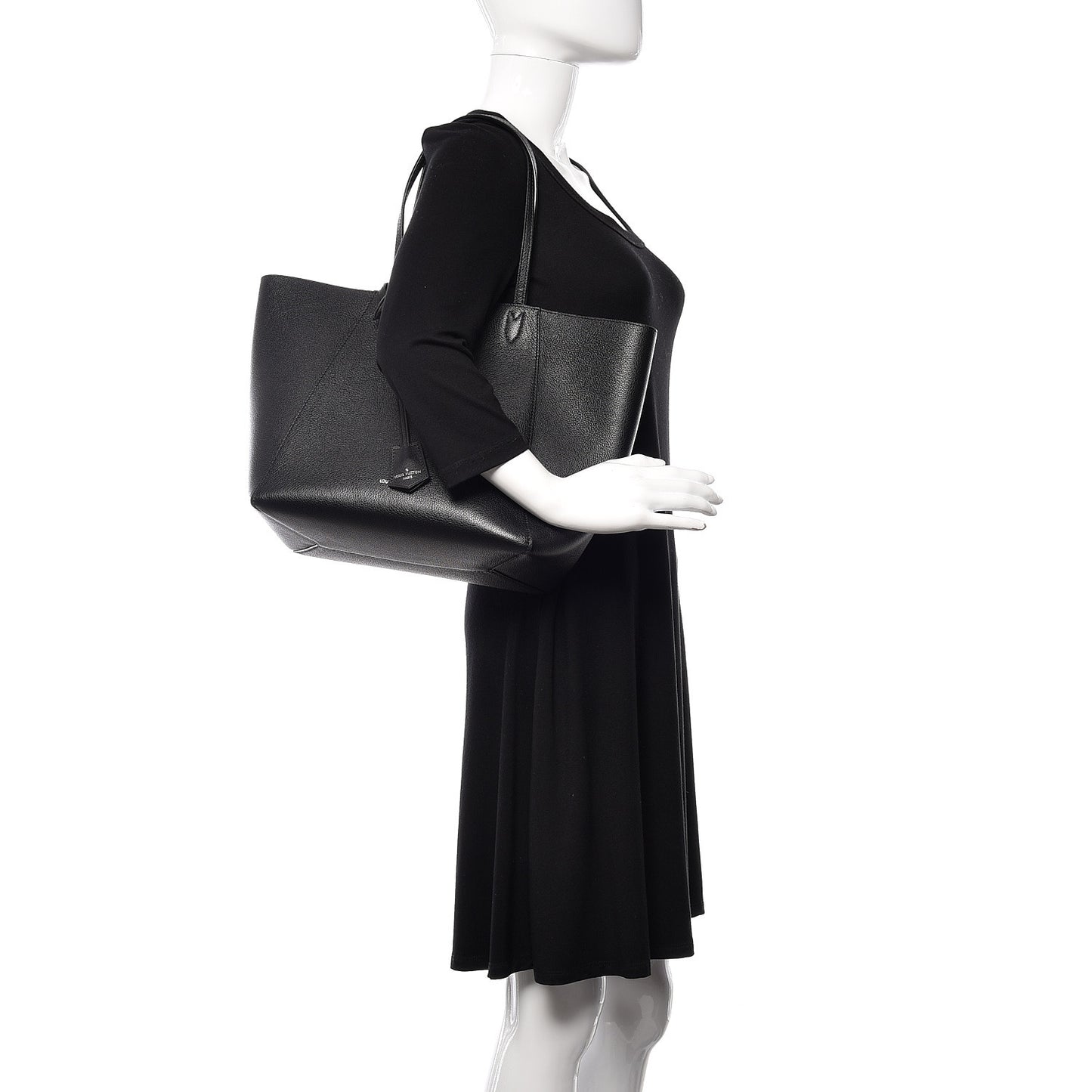 Calfskin Lockme Cabas Black