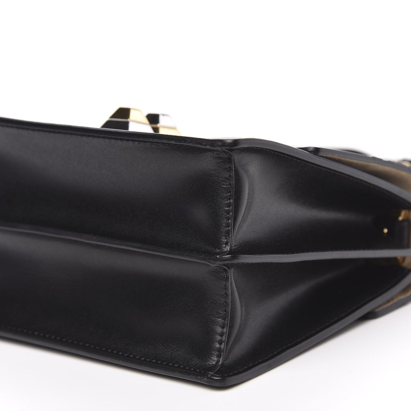 Vitello Liberty FF 1974 Embossed Small Kan I Shoulder Bag Black