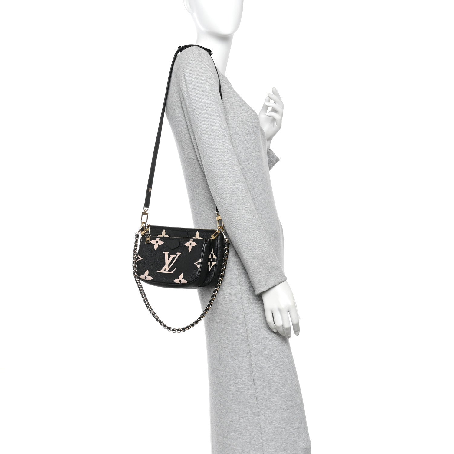 Louis Vuitton Empreinte Monogram Giant Multi Pochette Accessories Black Beige 2 of 10