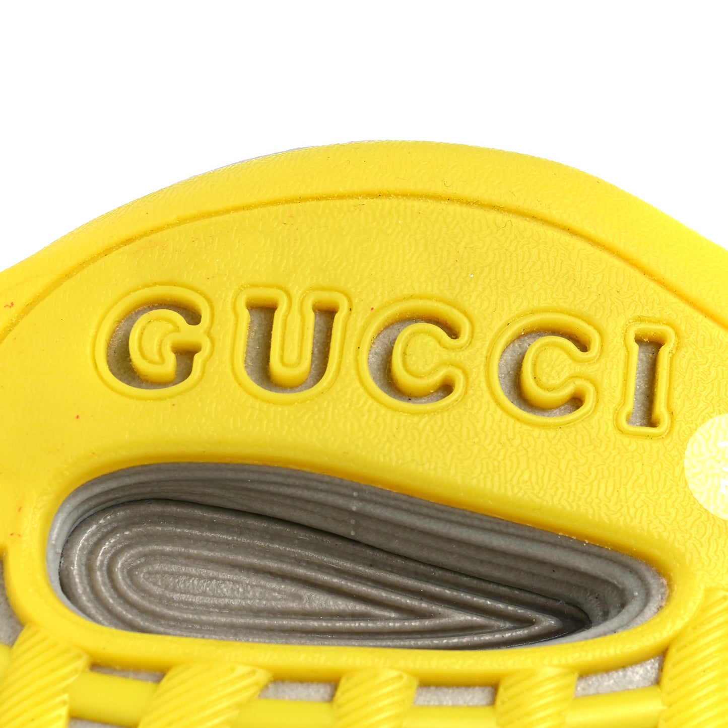Technical Knit Fabric Waves Mens Gucci Run Sneakers 7.5 Black Silver Giallo Neon Yellow