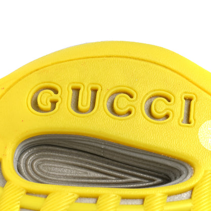Gucci Technical Knit Fabric Waves Mens Gucci Run Sneakers 7.5 Black Silver Giallo Neon Yellow 6 of 7