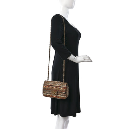 Chanel Iridescent Tweed Lambskin Mini Rectangular Flap Dark Beige 2 of 9