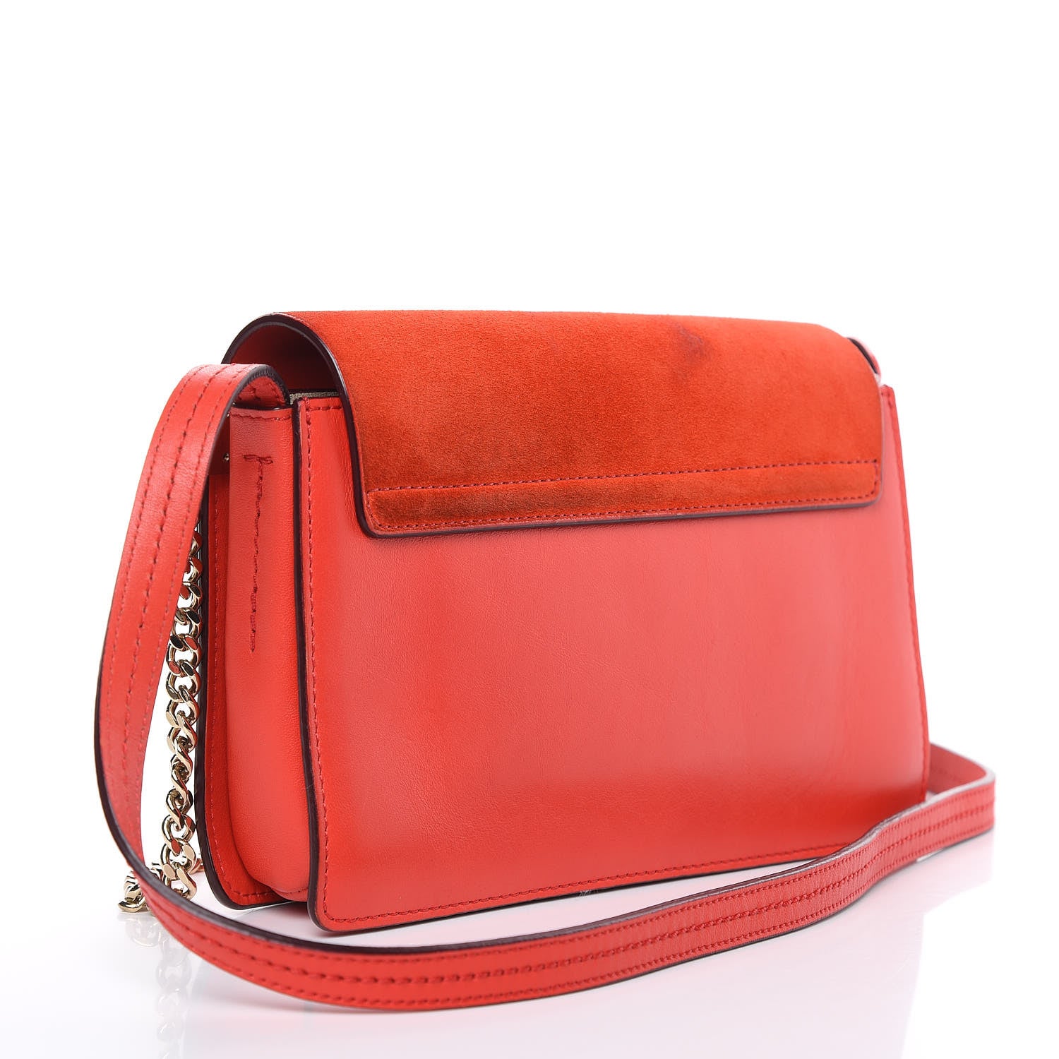 Chloe Suede Calfskin Small Faye Shoulder Bag Sepia Red 3 of 11