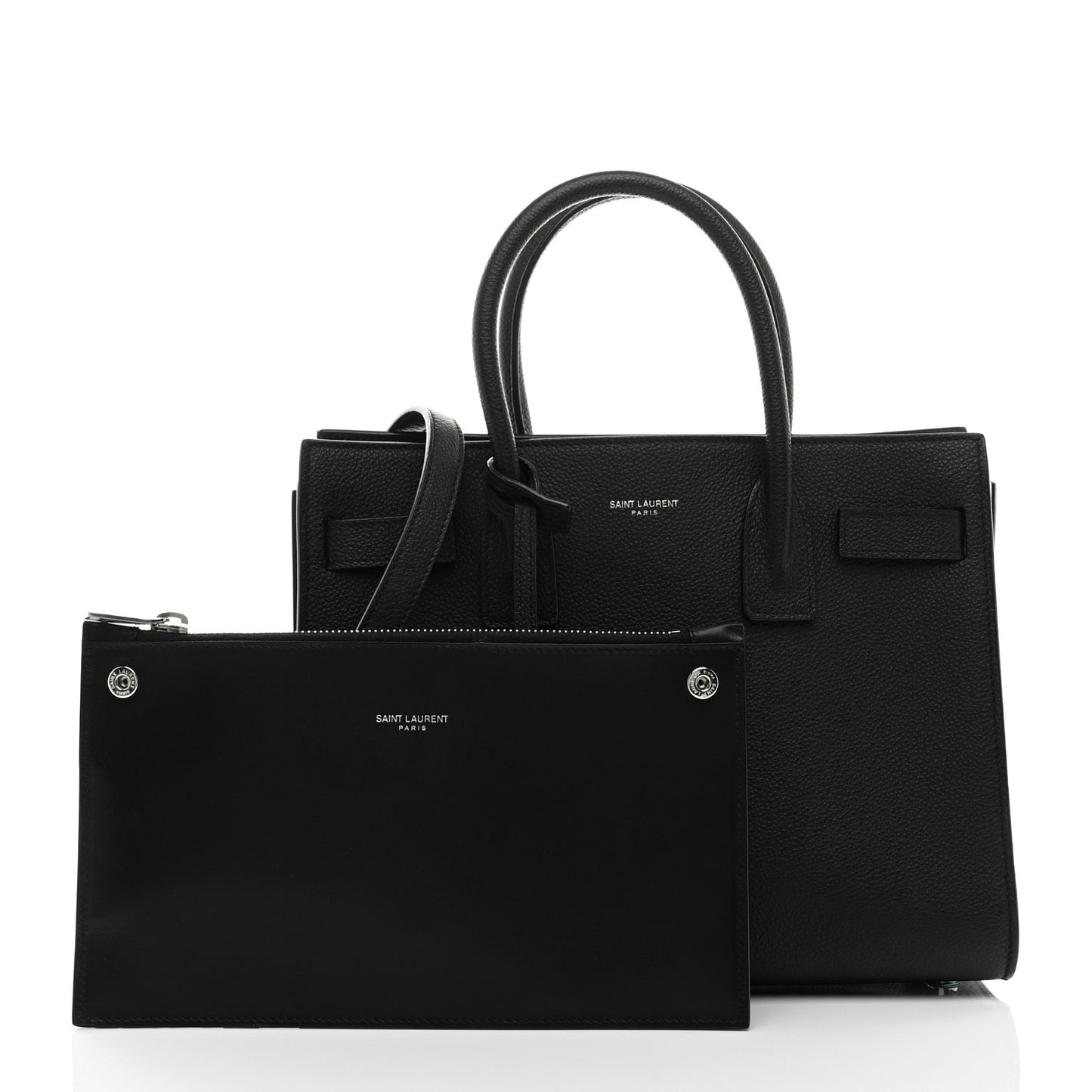 Grained Calfskin Baby Sac De Jour Black
