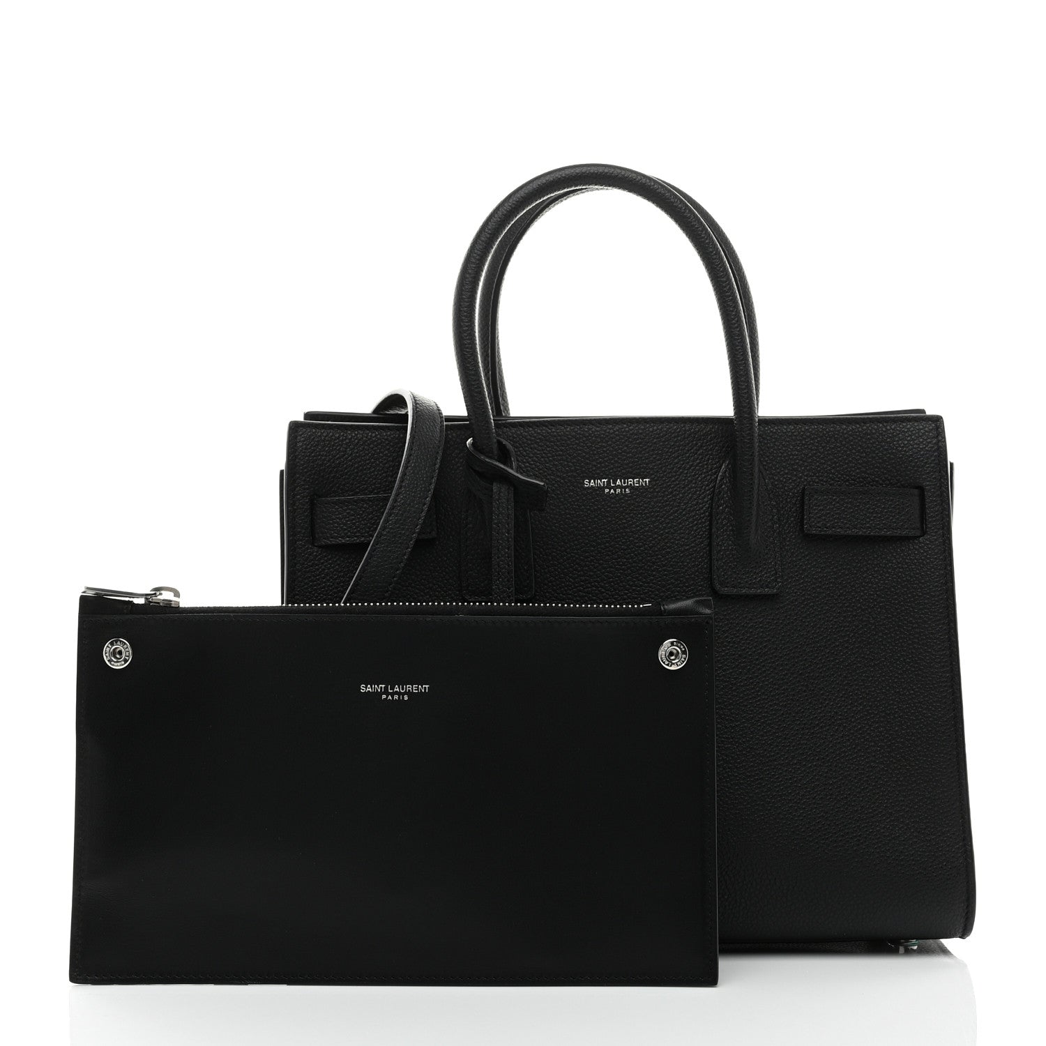 Saint Laurent Grained Calfskin Baby Sac De Jour Black 2 of 10