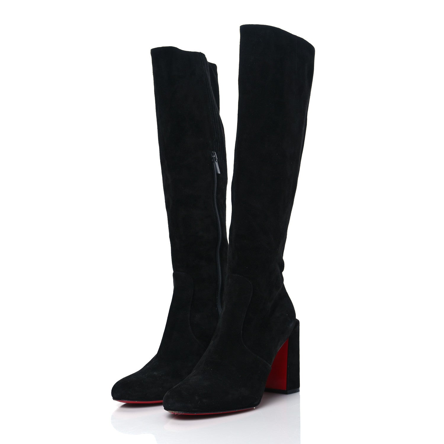 Christian Louboutin Veau Velours Cavalika 85 Boots 38 Black 3 of 10