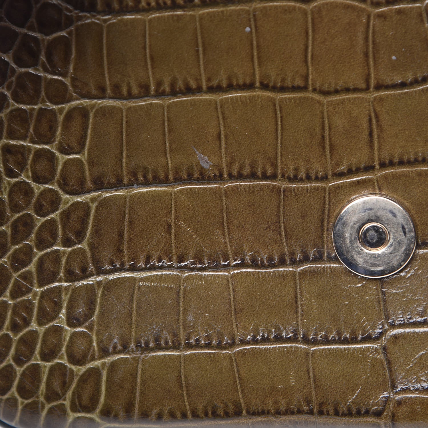 Givenchy Calfskin Crocodile Embossed Mini Nobile Shoulder Bag Khaki 9 of 10