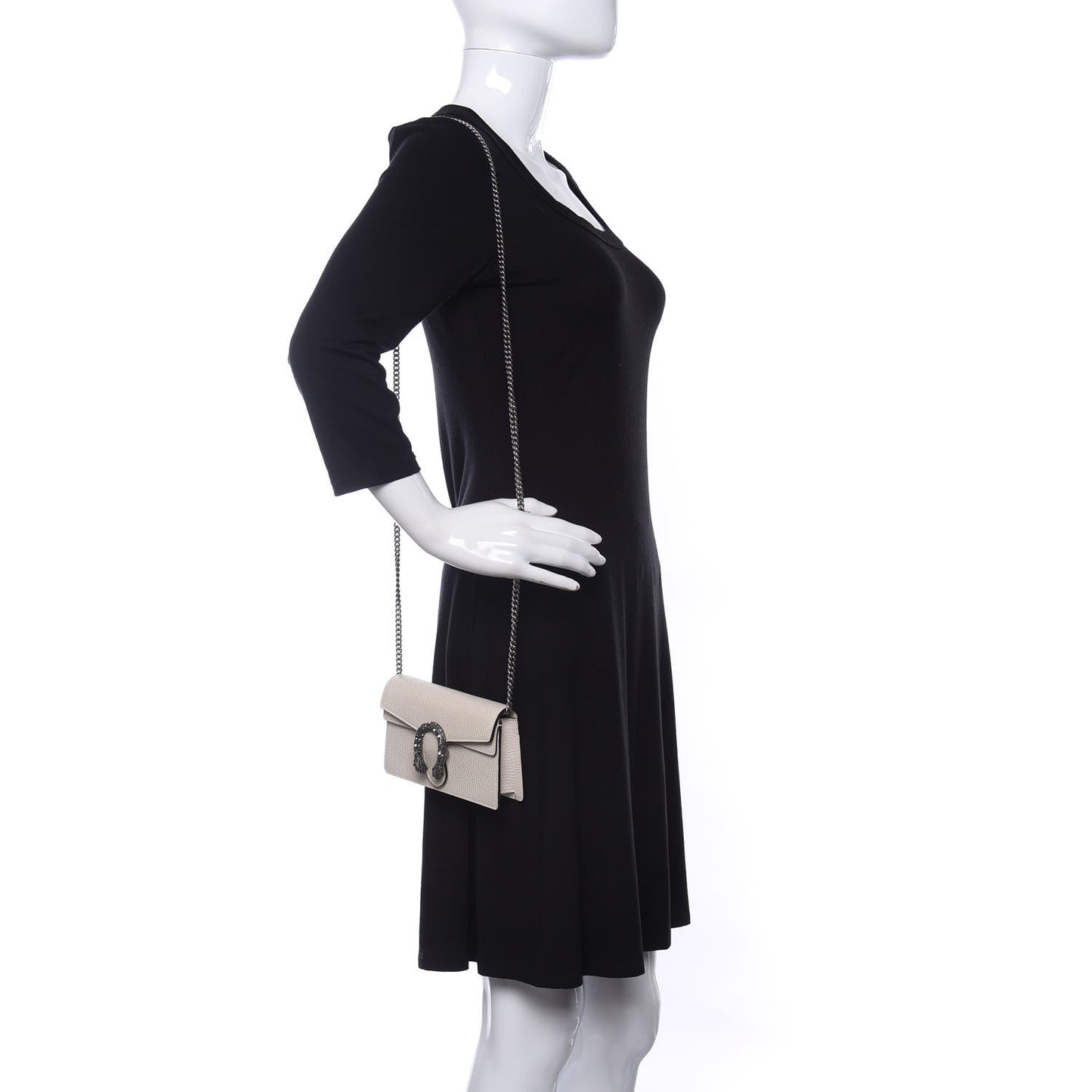 Dollar Calfskin Crystal Super Mini Dionysus Shoulder Bag Mystic White Black Diamond