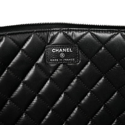 Chanel Calfskin Quilted Large Boy Chain Around Cosmetic Case Black 6 of 11