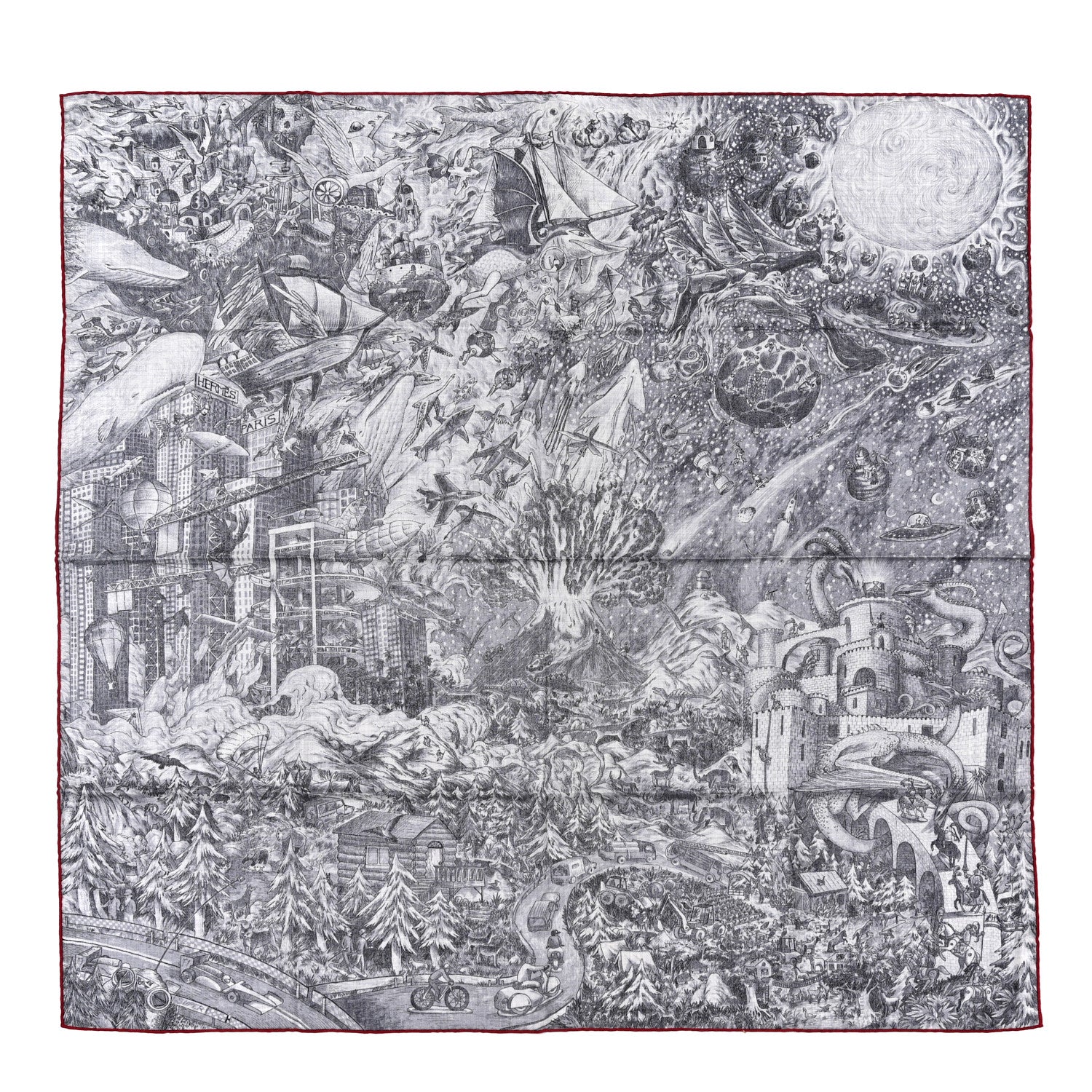 Hermes Cashmere Silk Nothing But A Dreamer Scarf 100 Gris Chine Anthracite 1 of 5