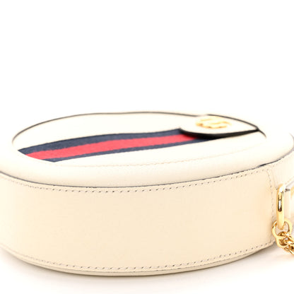 Gucci Textured Calfskin Web Mini Ophidia Round Shoulder Bag Mystic White 9 of 10