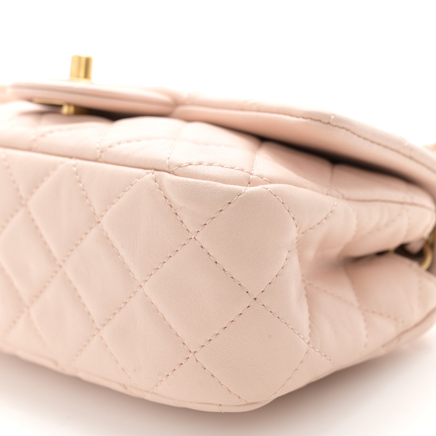 Chanel Lambskin Quilted Mini Rectangular Pearl Crush Flap Light Beige 10 of 11
