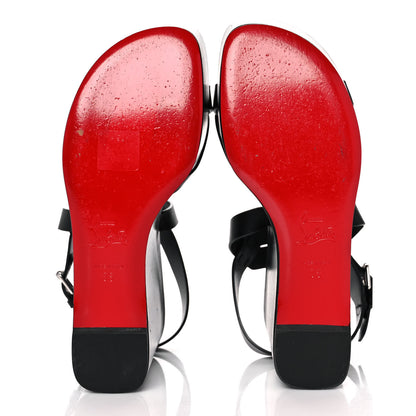 Christian Louboutin Calfskin Cavaleppa Wedge Sandals 36 Black 5 of 7