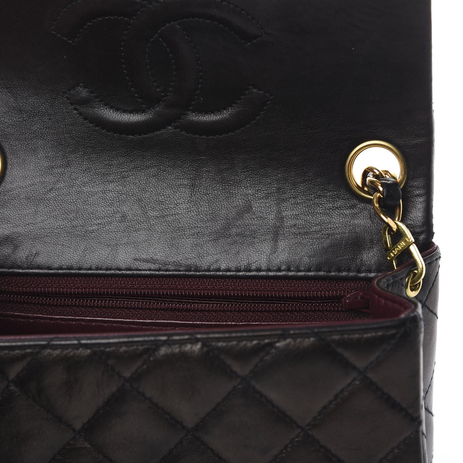 Chanel Lambskin Quilted Mini Square Flap Bag Black 12 of 13