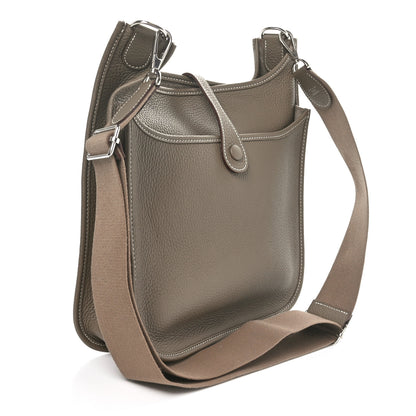 Hermes Taurillon Clemence Evelyne III PM Etoupe 3 of 10